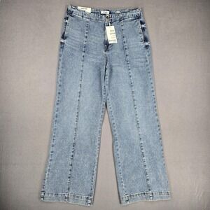 Kensie Jeans High Rise Wide Leg Womens 8 Blue The Kaya Easy Breezy Denim Pants
